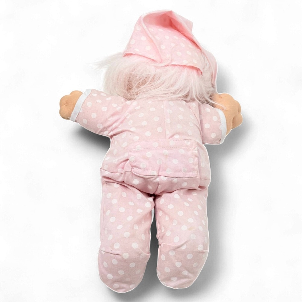 Russ Troll Doll Lot 2 Baby Trolls Rabbit Polka Dot & Nightcap Pink 12 in - Picture 16 of 16